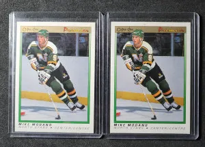 Mike Modano O-Pee-Chee Premier Rookie 2 Card Lot front