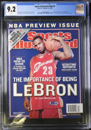 October 27, 2003 SPORTS ILLUSTRATED LeBron James First Pro Cover Rookie Year Graded CGC 9.2 front