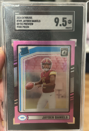 2024 Donruss Pink Optic Preview Jayden Daniels front