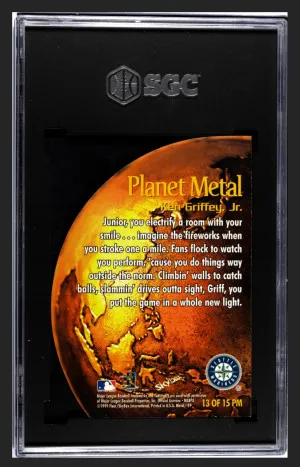 1999 Skybox Metal Universe Ken Griffey Jr Planet Metal back
