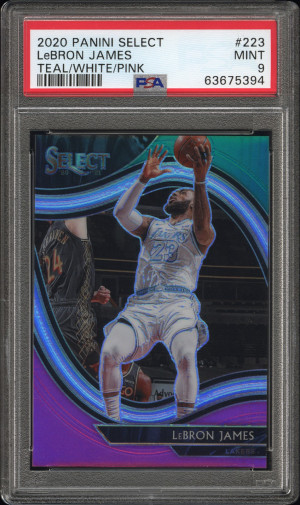 2020 Panini Select Lebron James Teal/White/Pink front