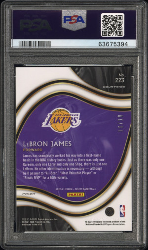 2020 Panini Select Lebron James Teal/White/Pink back