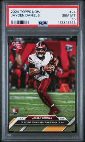 2024 Topps Now Jayden Daniels Rookie PSA 10 front