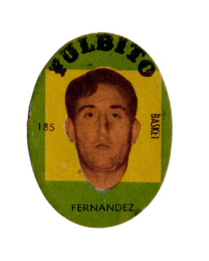1959 Casa Crack Fulbito De Historia y Deportes #185 Fernandez Basketball Disc Card (Argentina) front