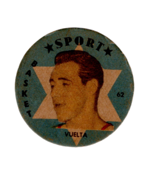1956 Casa Crack Figuritas Sport Basketball Disc #62 Vuelta (Argentina) front