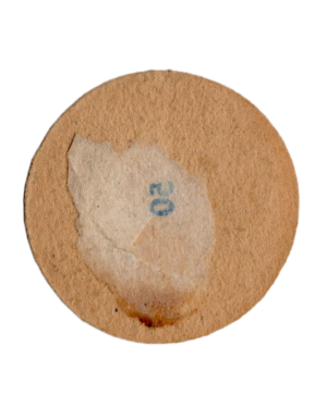 1956 Casa Crack Figuritas Sport Basketball Disc #50 J. Cauder (Argentina) back