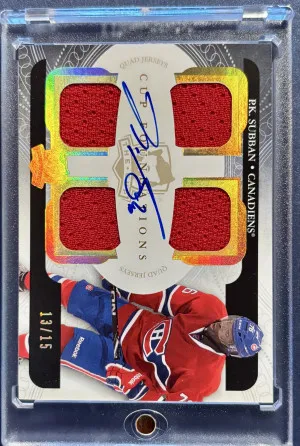 2011-12 The Cup Foundations Quad Jersey Auto /15 P.K Subban front