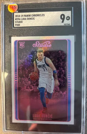 2018-2019 Panini Chronicles Luka Doncic Studio Pink front