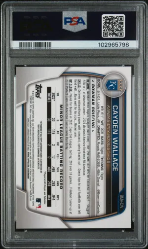 2023 Bowman Mega Box Chrome Prospect Autographs Cayden Wallace Chrome-Prospect Autograph back