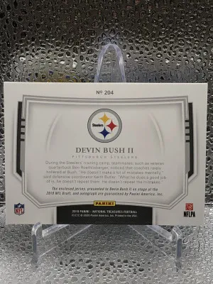 2019 Panini National Treasures No.204 Devin Bush RPA Numbered 11/20 back