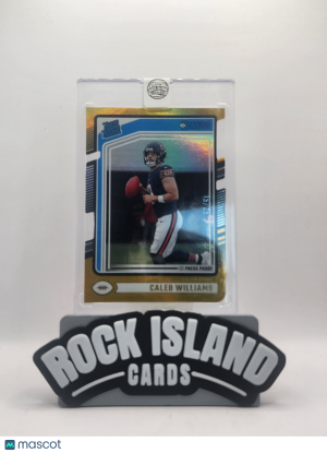 Caleb Williams 2024 Donruss Rated Rookie #327 Gold Press Proof Rookie 15/25 front
