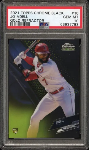 2021 Topps Chrome Black Jo Adell Gold Refractor front
