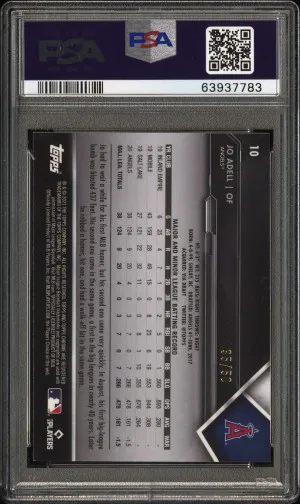 2021 Topps Chrome Black Jo Adell Gold Refractor back