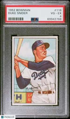 1952 Bowman Duke Snider #116 PSA 4 front
