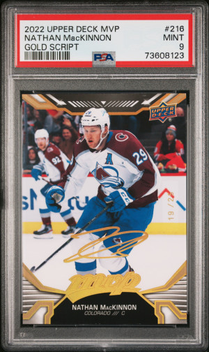2022 Upper Deck Mvp Nathan Mackinnon Gold Script front