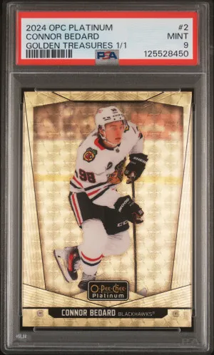2024 Upper Deck O-Pee-Chee Platinum Connor Bedard Golden Treasures 1/1 front
