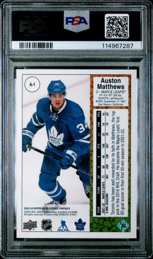 2022 Upper Deck 1989 Retro Rookie Epack Achievement Auston Matthews '89 Retro Rke Epack Achvmnt. back