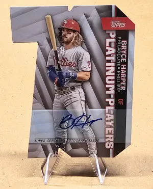2021 Topps Platinum Players Die Cuts Bryce Harper AUTO  - #PDC-31 ... # 3/5 front