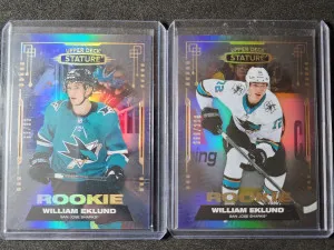 William Eklund /99 and /399 2 card Stature Rookie Lot front