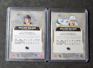William Eklund /99 and /399 2 card Stature Rookie Lot back