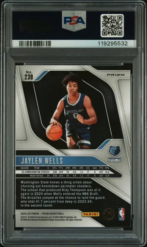 2024 Panini Prizm Jaylen Wells Silver Prizm back