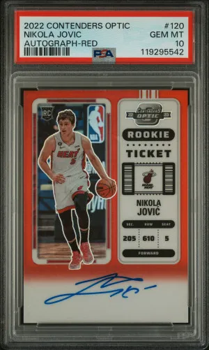 2022 Panini Contenders Optic Nikola Jovic Autograph-Red Pop 7 front