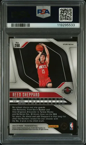 2024 Panini Prizm Reed Sheppard Silver Prizm back