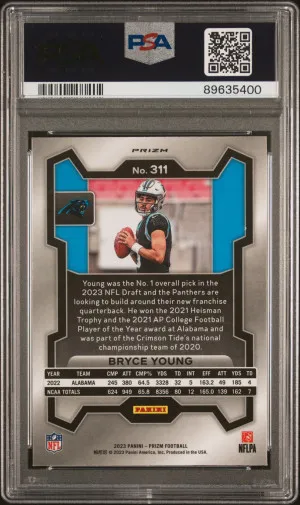 2023 Panini Prizm Bryce Young #311 Lazer PSA 10 POP 1133 back