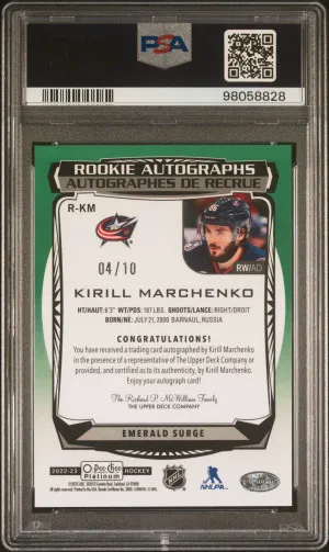 Kirill Marchenko Rookie Auto-Emerald Surge POP 1 back