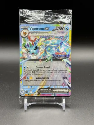 Pokémon TCG Prismatic Evolutions Vaporeon ex 23/131 Stamped Promo Card Sealed front