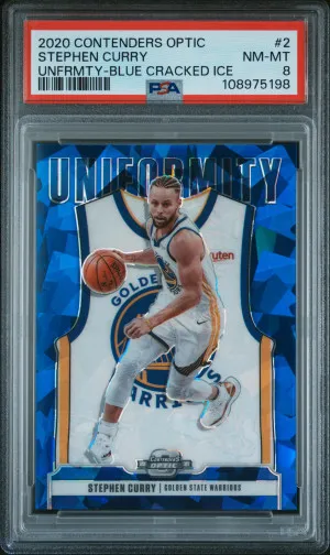 2020 Panini Contenders Optic Uniformity Stephen Curry Unfrmty-Blue Cracked Ice front