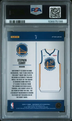 2020 Panini Contenders Optic Uniformity Stephen Curry Unfrmty-Blue Cracked Ice back