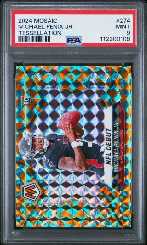2024 Panini Mosaic Michael Penix Jr. Tessellation PSA 9 front