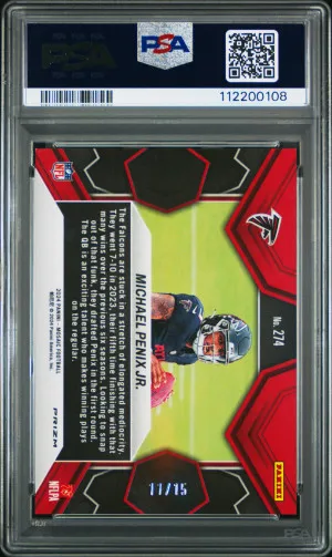 2024 Panini Mosaic Michael Penix Jr. Tessellation PSA 9 back