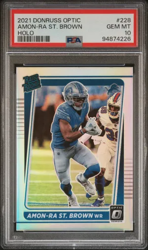 2021 Panini Donruss Optic Amon-Ra St. Brown Holo PSA 10 front