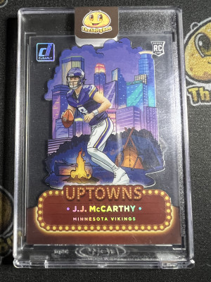 2024 Clearly Donruss JJ McCarthy Uptowns RC Vikings Rookie #9 CASE HIT front