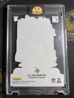 2024 Clearly Donruss JJ McCarthy Uptowns RC Vikings Rookie #9 CASE HIT back