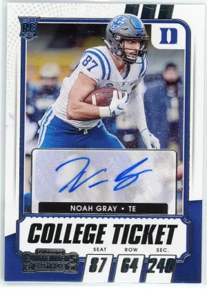 2021 Contenders Draft Picks #239 Noah Gray College Ticket Autograph Rookie front