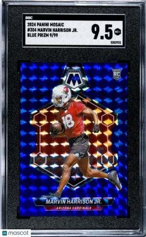 2024 Panini Mosaic Marvin Harrison JR. #304 Blue Prizm /99 SGC 9.5 front