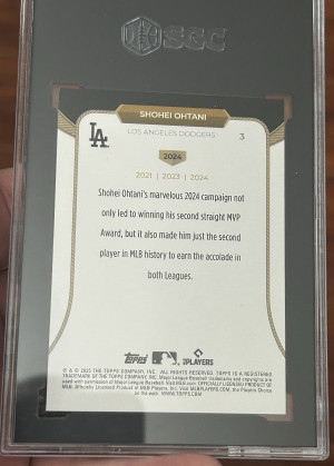 2025 Topps 3x MVP Pink Foil /125 Shohei Ohtani Sgc 8.5 back