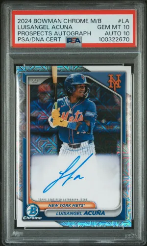 2024 Bowman Mega Box Chrome Prospect Auto Luisangel Acuna front