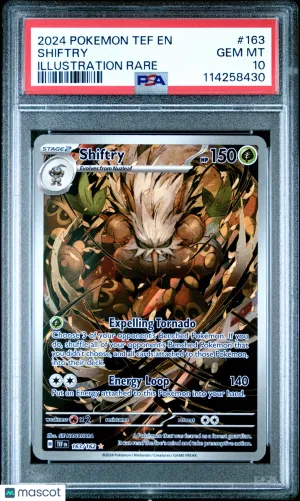 2024 Pokemon Tef EN-Temporal Forces Shiftry #163 Illustration Rare PSA 10 front