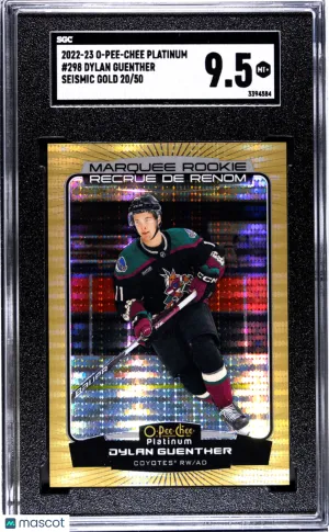 2022-23 O-Pee-Chee Platinum Dylan Guenther Seismic Gold #20/50 SGC 9.5 POP 1 front