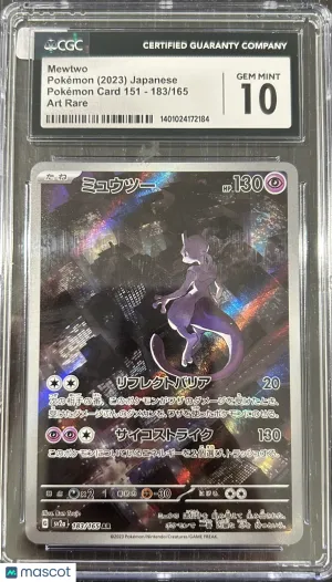 2023 Pokemon Mewtwo #183/165 Japanese Art Rare CGC 10 front