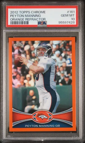 2012 Topps Chrome Peyton Manning Orange Refractor PSA 10! 💎 front