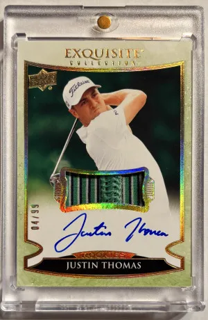 Justin Thomas 2021 SP Authentic /99 RC Auto Game Used Shirt #E-JT front
