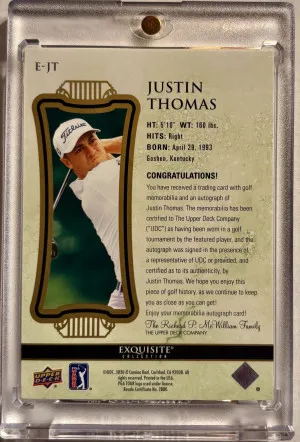 Justin Thomas 2021 SP Authentic /99 RC Auto Game Used Shirt #E-JT back