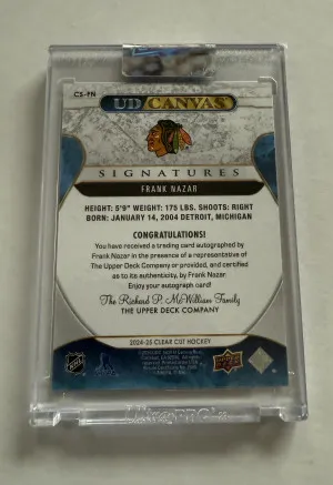 FRANK NAZAR Clear Cut Canvas Auto RC back