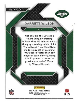 2023 Panini Prizm Emergent #H-20 Garrett Wilson (RC) - New York Jets back