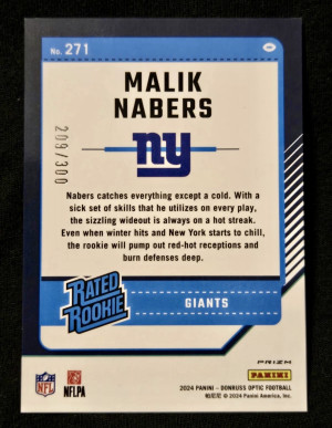 2024 Donruss Optic #271 Malik Nabers Wave /300 back